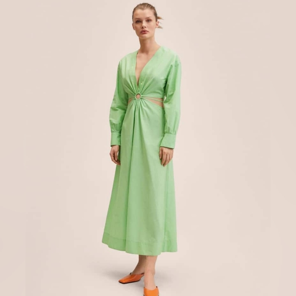 MANGO Vent cotton dress - Picture 3 of 8